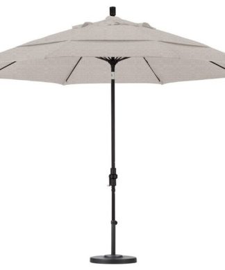 11' Fiberglass Market Umbrella Collar Tilt Matted Black, Olefin, Woven Granite