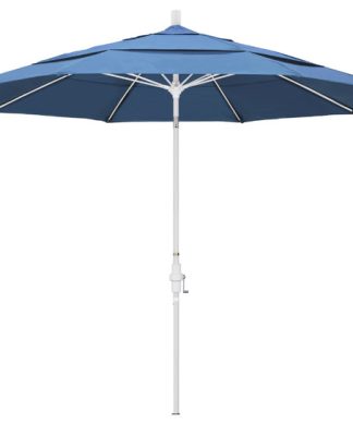 11 Fiberglass Market Umbrella Collar Tilt DV Matted White, Olefin, Frost Blue