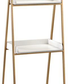White and Gold Accent Shelf, 351-10205