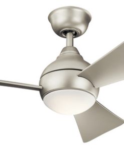 44" Sola Fan LED, Brushed Nickel/Silver Blade