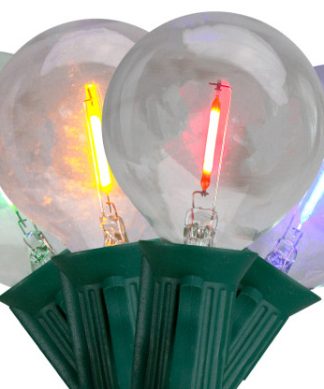 10ct Multi Color LED G50 Globe Christmas Light Set 10ft Green Wire