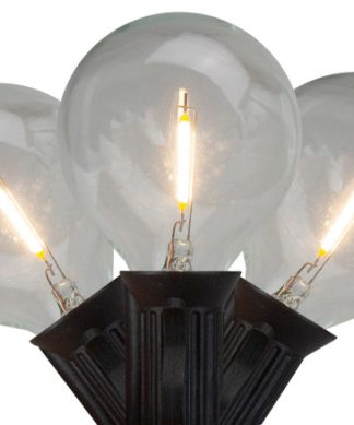 10ct Warm White LED G50 Globe Christmas Light Set 10ft Black Wire