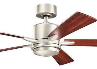52" Lucian LED Fan, Brushed Nickel, Silver/Walnut Blade