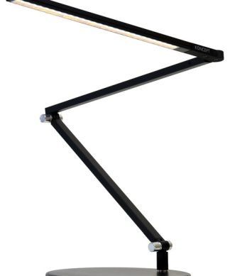 Z-Bar Mini Desk Lamp With Base, Cool Light, Metallic Black