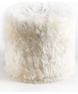 17" White Round Icelandic Shearling Stump