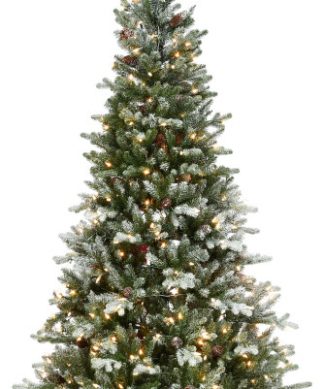 6.5' Snowy Morgan Spruce Slim Tree With Clear Lights